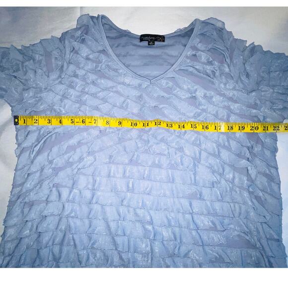 7 Wonders Woman Ruffle Tank - Women's‎ Size 1X - Beautiful Periwinkle - Picture 5 of 8